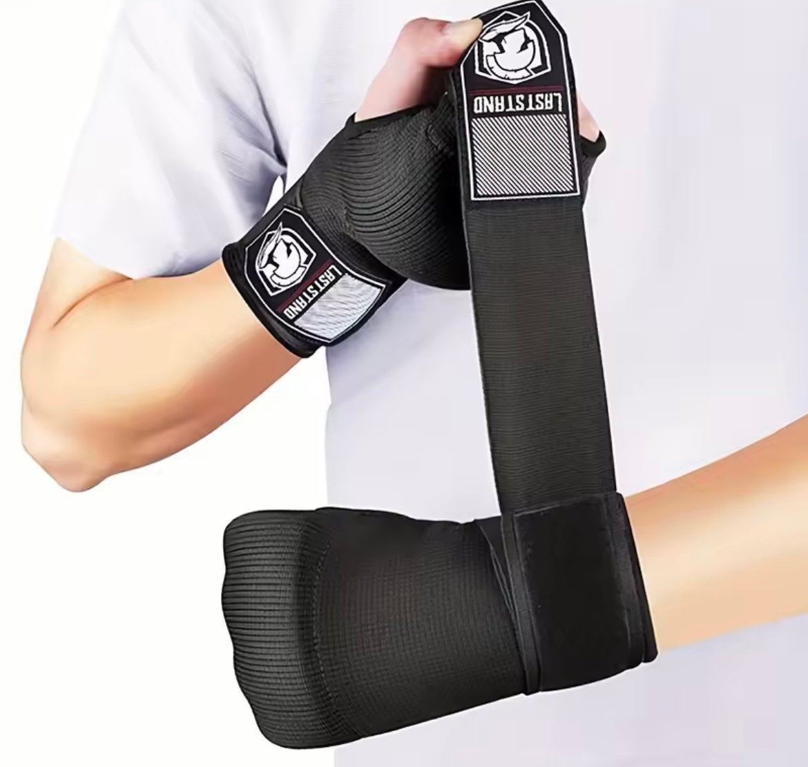 תחבושות איגרוף מובנות בצבע שחור – תמונה 2