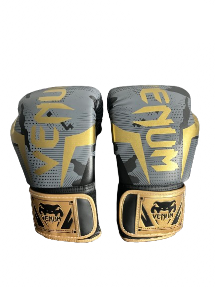 כפפות איגרוף ונום VENUM אפור כהה זהב