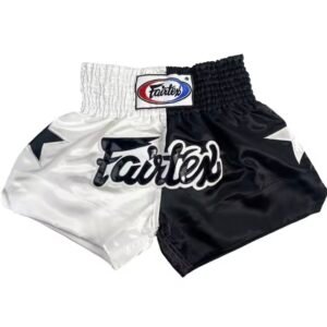 מכנסי איגרוף Fairtex שחור לבן