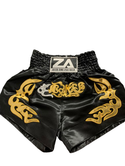 מכנס איגרוף שחור זהב כסף